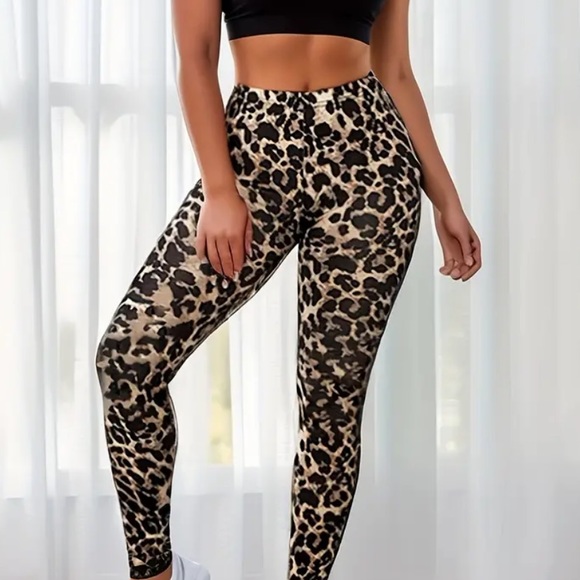 Leopard Animal print casual Leggings - Picture 3 of 10